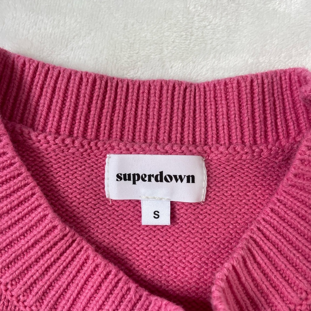 Super down // Pink Valeria Knit Crop Sweater - Picture 6 of 6